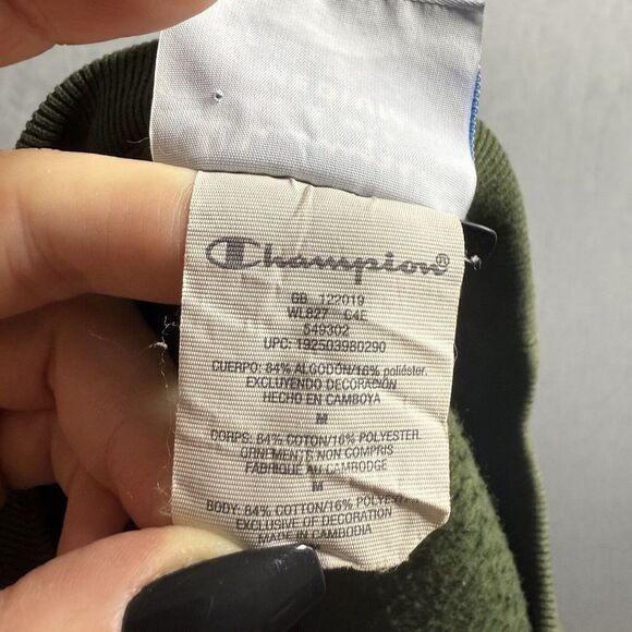 Champion Sweater Womens‎ Medium Reverse Weave Green Blank Crewneck Athleisure - Picture 9 of 9